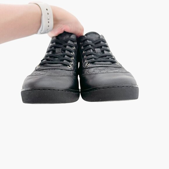 Gucci Mid Top GG Sneakers EU 38 US 8 Black Monogram Leather High Top Trainer - Picture 5 of 13